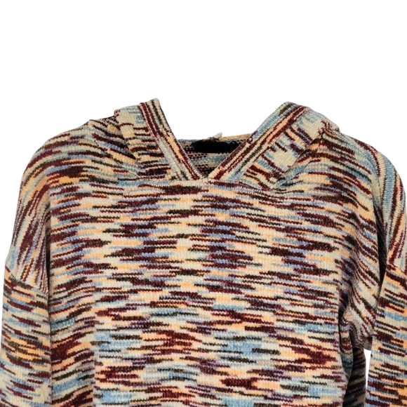 Urban Outfitters Out From Under XS Chenille Cropped Hooded Sweater Aztec - Picture 6 of 10